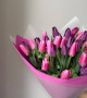 Букет микс из 35 сиреневых тюльпанов #3858