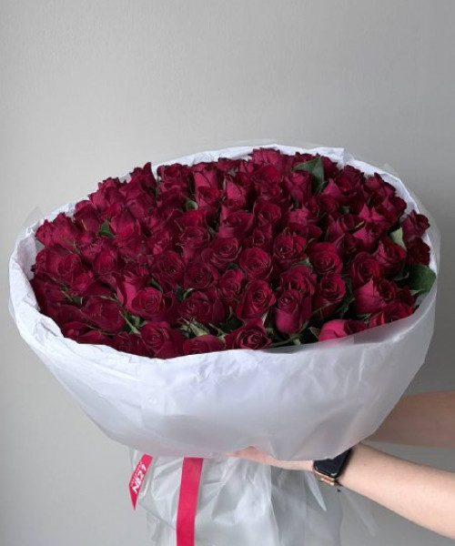 Букет из 101 красной розы #3865 - Цветочный21