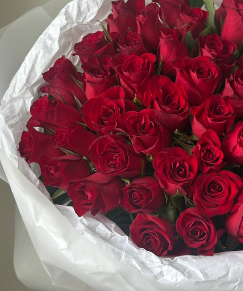 Букет из 51 красной розы #3864 - Цветочный21