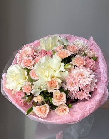 Нежный букет с французскими розами #3824