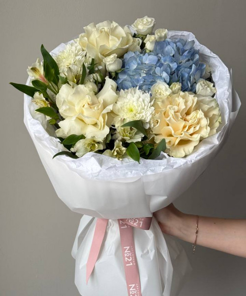 Букет в нежно-голубых оттенках #3848 - Цветочный21