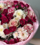 Букет с хризантемами и розами #3847