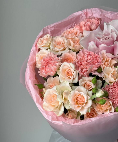 Нежный букет из роз #3851 - Цветочный21