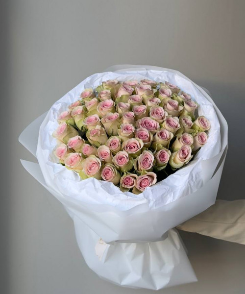 Букет из 51 нежно-розовой розы  #3804 - Цветочный21