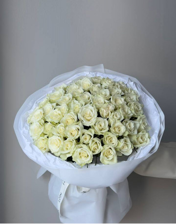 Букет из 51 белой розы #3811