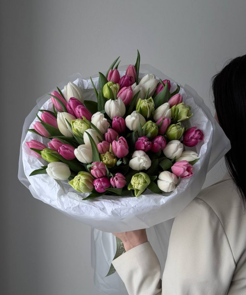 Букет из 51 тюльпана - Цветочный21