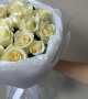 Букет из 15 белых роз 50 см #3726