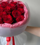 Букет из 15 красных роз 50 см #3725