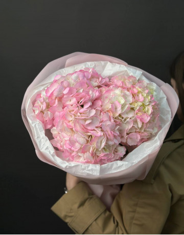 Монобукет из 3 розовых гортензий #3633