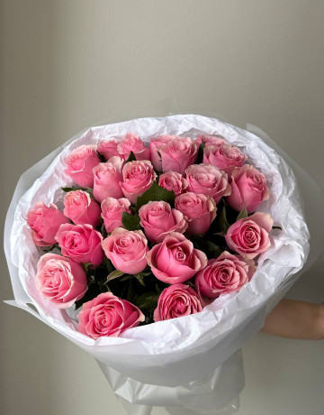 Букет из 25 розовых роз #3830