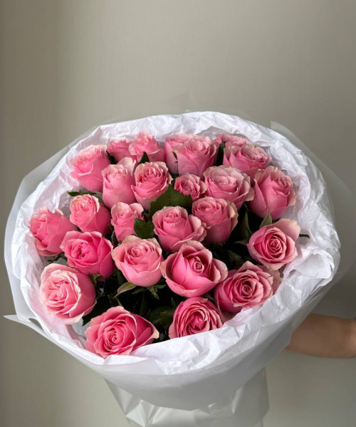 Букет из 25 розовых роз #3830 - Цветочный21