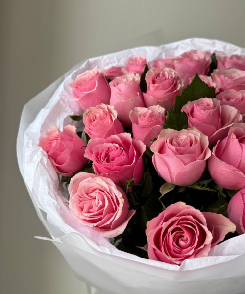 Букет из 25 розовых роз #3830 - Цветочный21