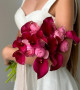 Букет невесты с бордовыми цветами #4 - каллы и розы