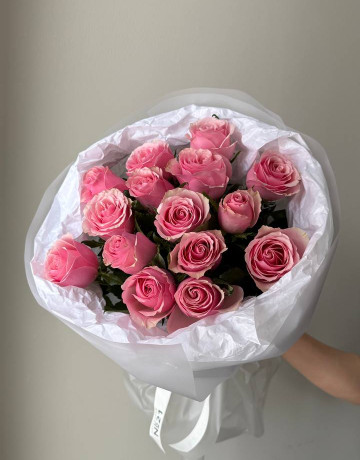 Букет из 15 розовых роз  #3831