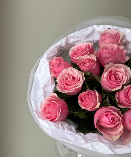 Букет из 15 розовых роз  #3831 - Цветочный21