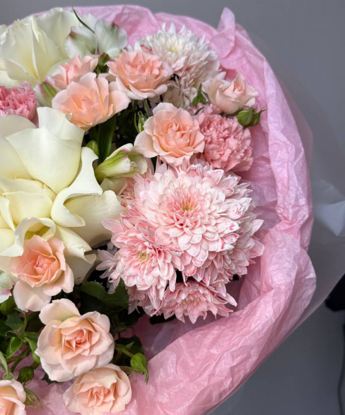 Нежный букет с французскими розами #3824 - Цветочный21