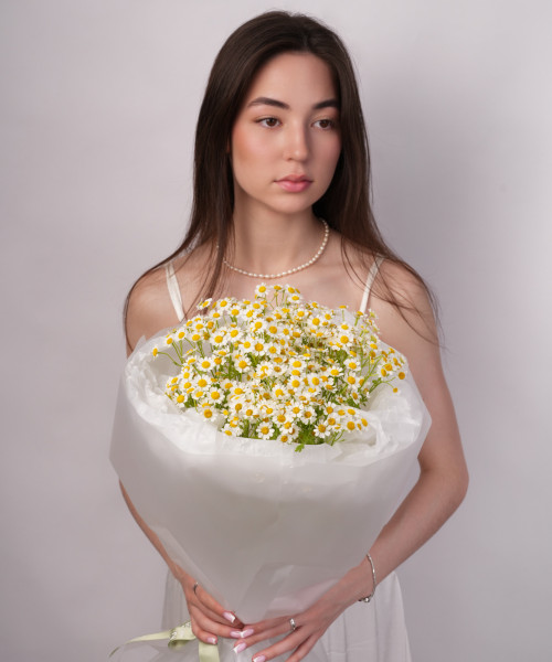 Моно букет из 15 ромашек #3671 - Цветочный21 Моно букет из 15 ромашек #3671 - Цветочный21