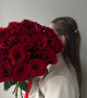 19 красных роз 60 см #959