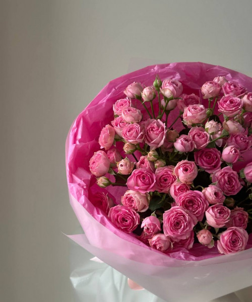 Моно букет из 15 кустовых роз #3681 - Цветочный21