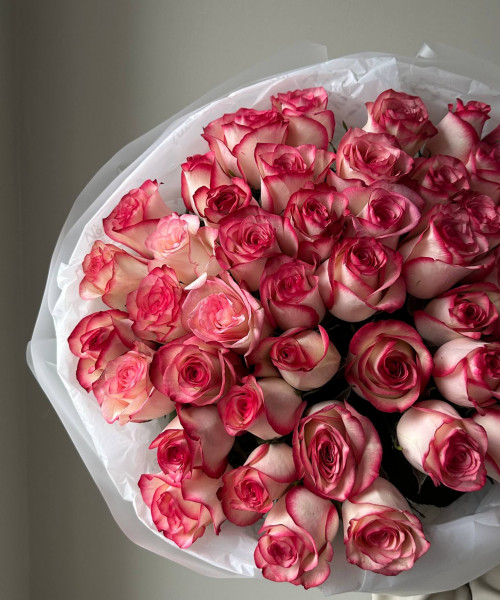 Букет из 51 розовой розы 40 см #3756 - Цветочный21