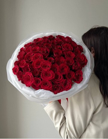 Букет из 51 красной розы 40 см #3759