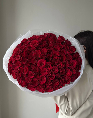 Букет из 101 красной розы 40 см #3760